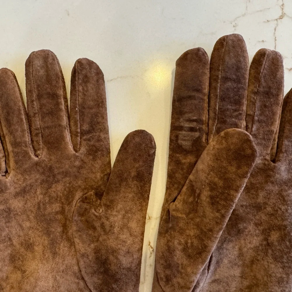 Vintage Leather Suede Women's Driving Glove Classic Elegance / LG
